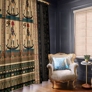 Egyptian God Ra Window Curtain Ancient Mythology Solar Barque Falcon