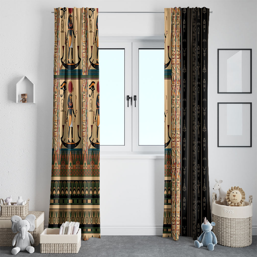 Egyptian God Ra Window Curtain Ancient Mythology Solar Barque Falcon