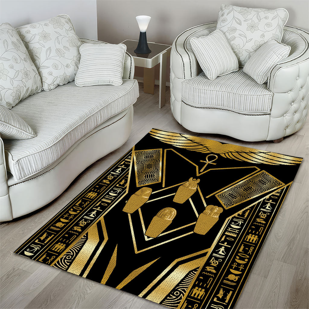 Egypt Canopic Jars Area Rug Ancient Mythology Four Sons of Horus