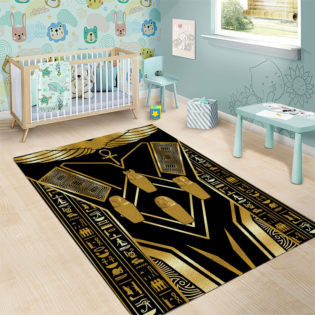 Egypt Canopic Jars Area Rug Ancient Mythology Four Sons of Horus