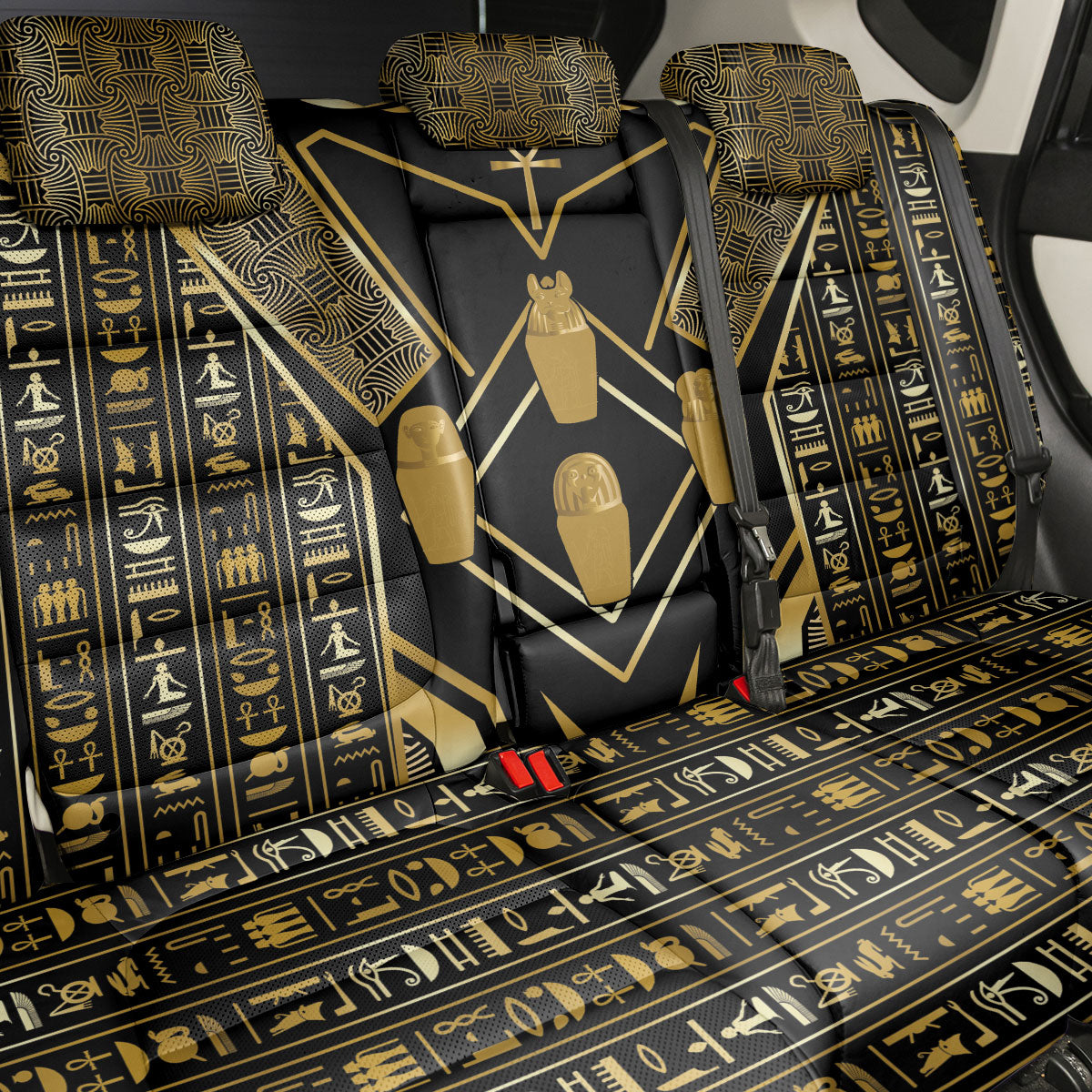 Egypt Canopic Jars Back Car Seat Cover Ancient Mythology Four Sons of Horus