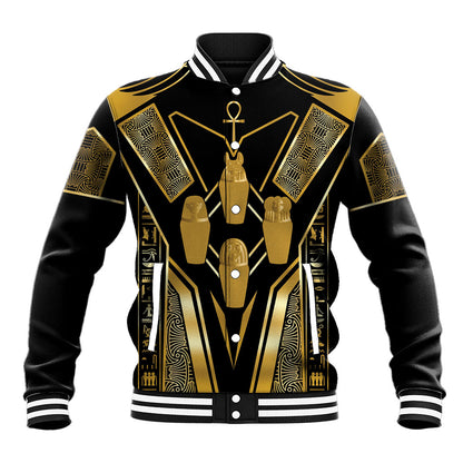 Egypt Canopic Jars Baseball Jacket Ancient Mythology Four Sons of Horus