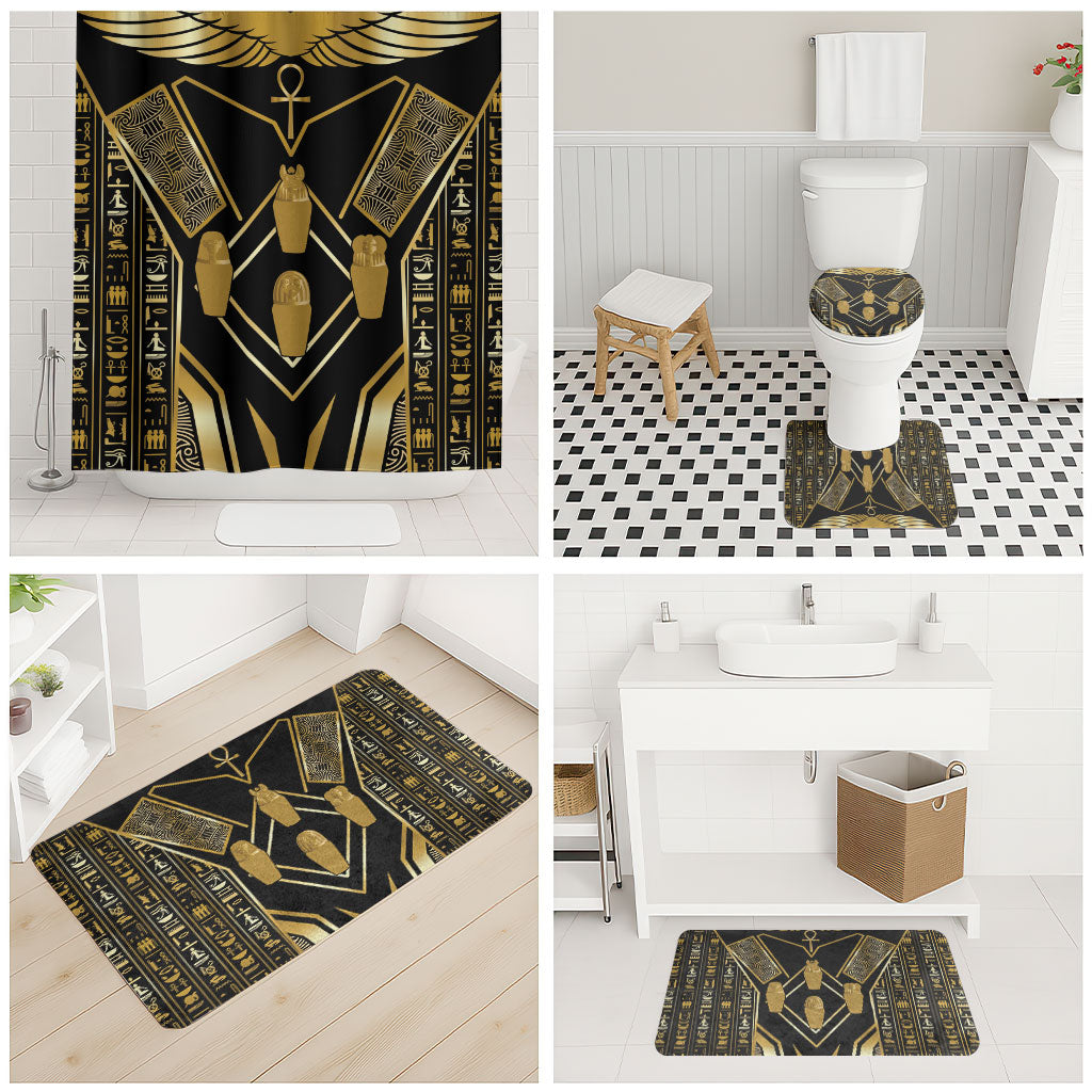 Egypt Canopic Jars Bathroom Set Ancient Mythology Four Sons of Horus