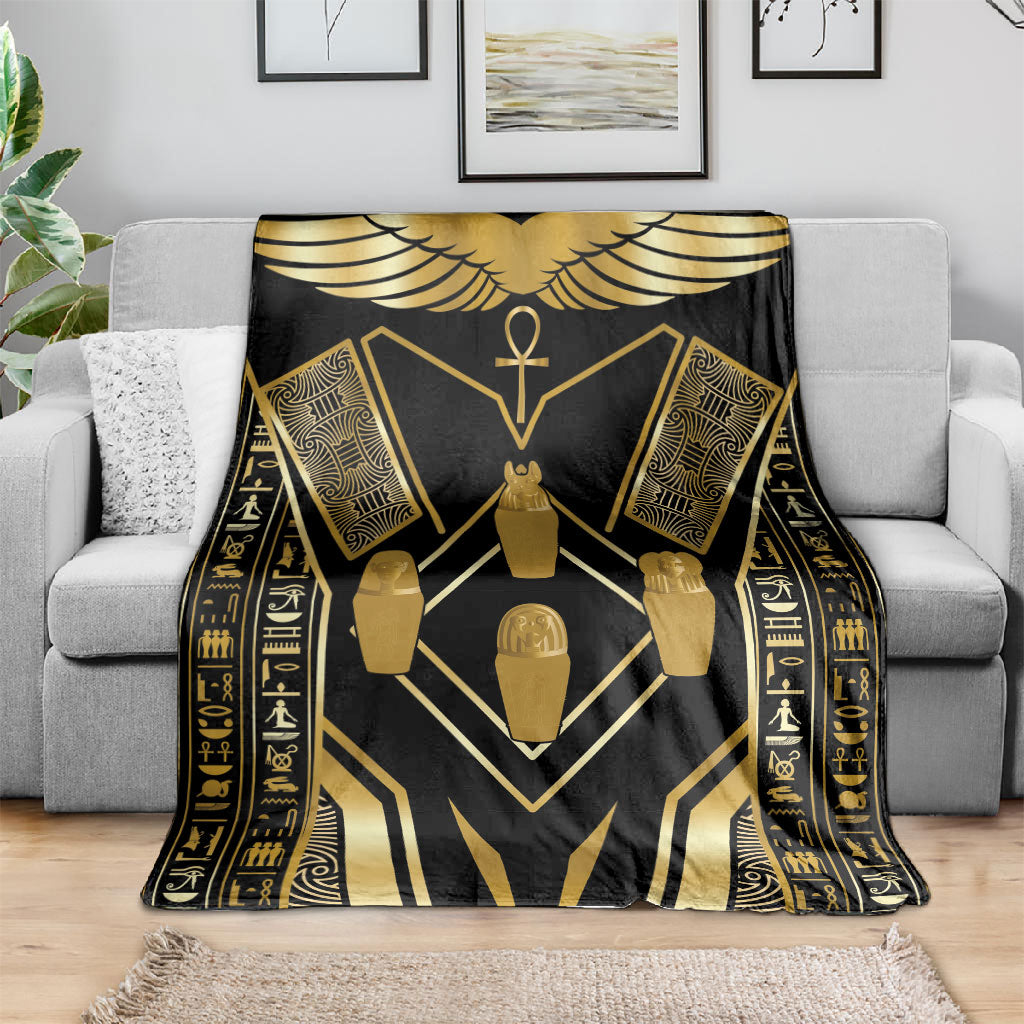 Egypt Canopic Jars Blanket Ancient Mythology Four Sons of Horus