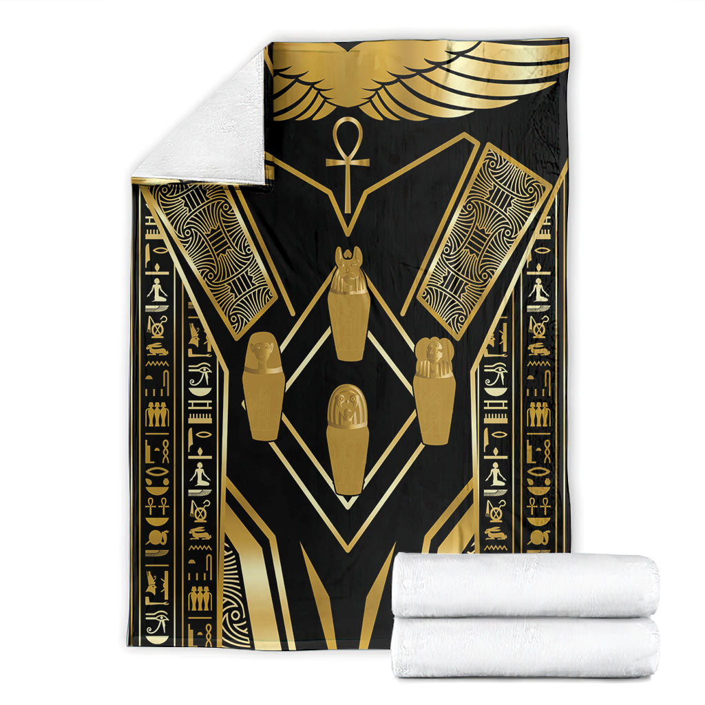 Egypt Canopic Jars Blanket Ancient Mythology Four Sons of Horus