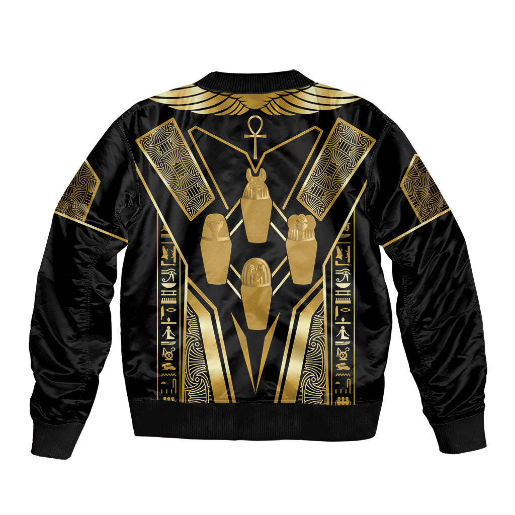 Egypt Canopic Jars Bomber Jacket Ancient Mythology Four Sons of Horus