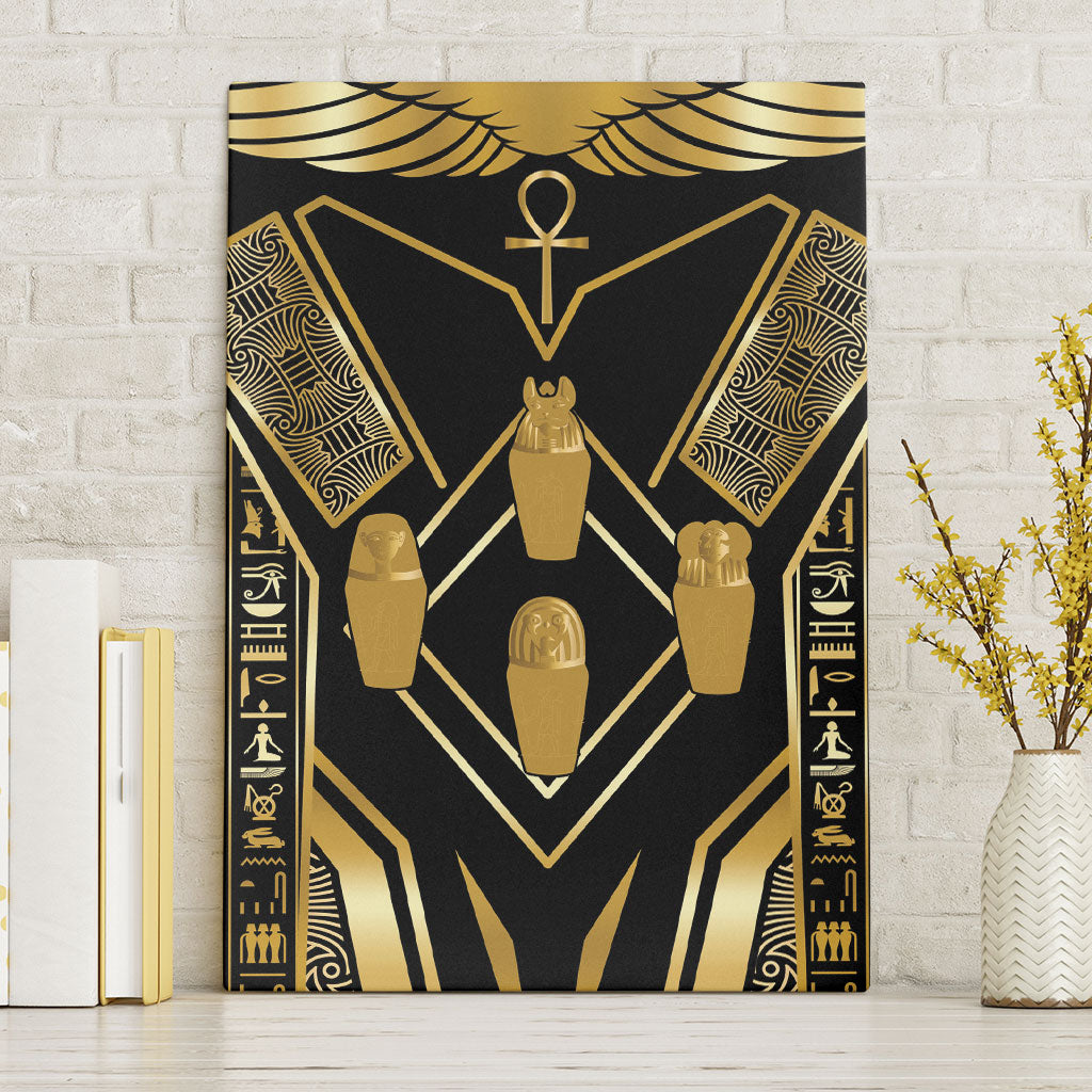Egypt Canopic Jars Canvas Wall Art Ancient Mythology Four Sons of Horus
