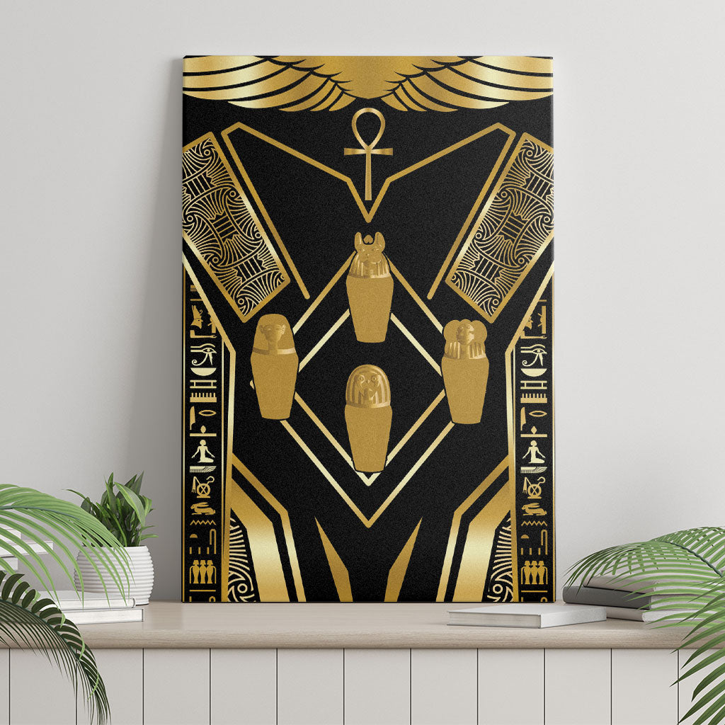 Egypt Canopic Jars Canvas Wall Art Ancient Mythology Four Sons of Horus