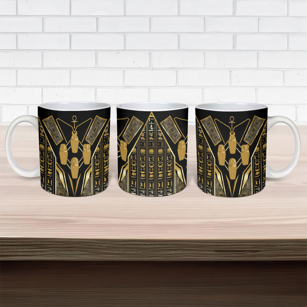 Egypt Canopic Jars Ceramic Mug Ancient Mythology Four Sons of Horus