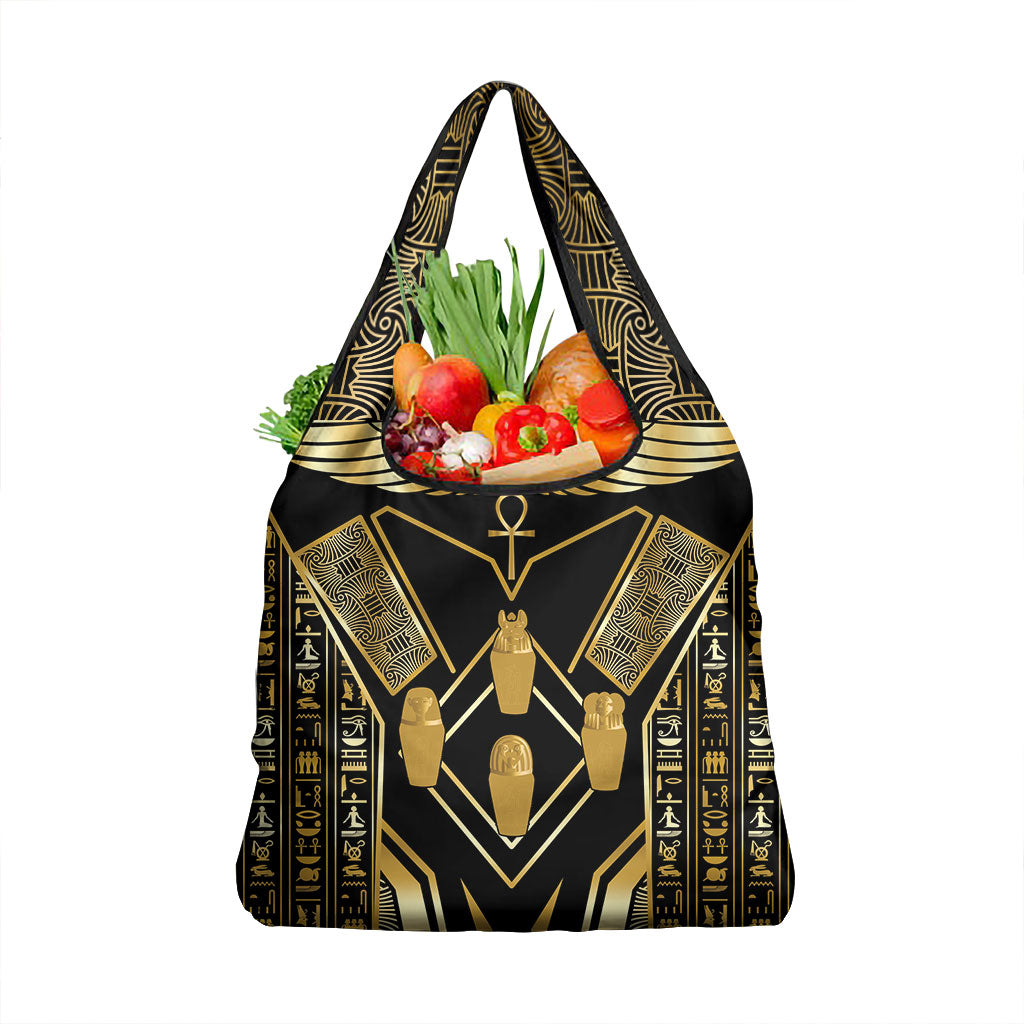 Egypt Canopic Jars Grocery Bag Ancient Mythology Four Sons of Horus