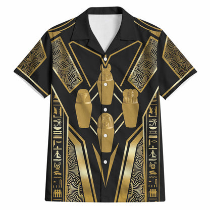 Egypt Canopic Jars Hawaiian Shirt Ancient Mythology Four Sons of Horus