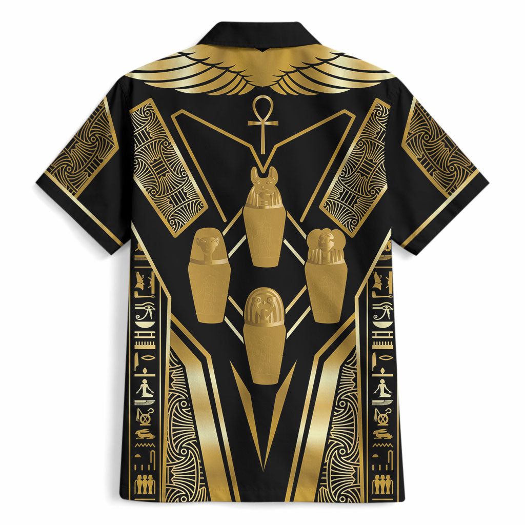 Egypt Canopic Jars Hawaiian Shirt Ancient Mythology Four Sons of Horus