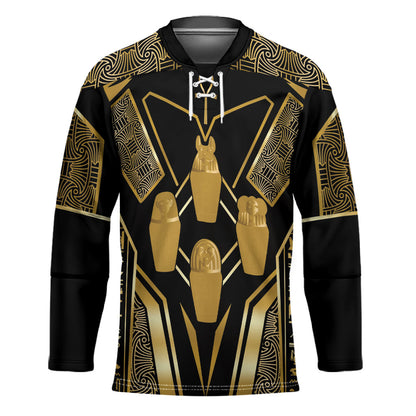 Egypt Canopic Jars Hockey Jersey Ancient Mythology Four Sons of Horus