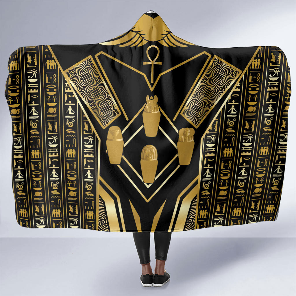 Egypt Canopic Jars Hooded Blanket Ancient Mythology Four Sons of Horus