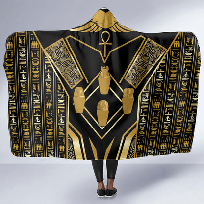Egypt Canopic Jars Hooded Blanket Ancient Mythology Four Sons of Horus