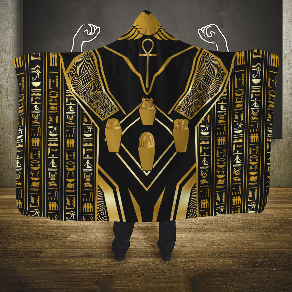 Egypt Canopic Jars Hooded Blanket Ancient Mythology Four Sons of Horus