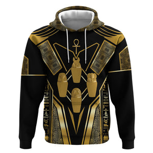 Egypt Canopic Jars Hoodie Ancient Mythology Four Sons of Horus