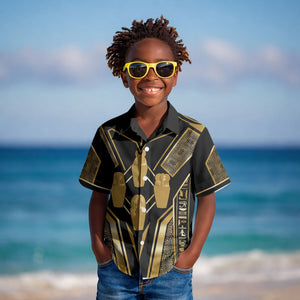 Egypt Canopic Jars Kid Hawaiian Shirt Ancient Mythology Four Sons of Horus