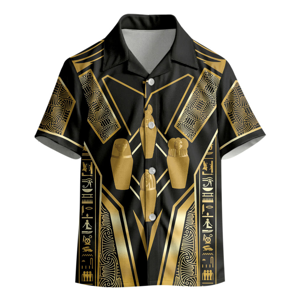 Egypt Canopic Jars Kid Hawaiian Shirt Ancient Mythology Four Sons of Horus