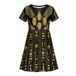Egypt Canopic Jars Kid Short Sleeve Dress Ancient Mythology Four Sons of Horus