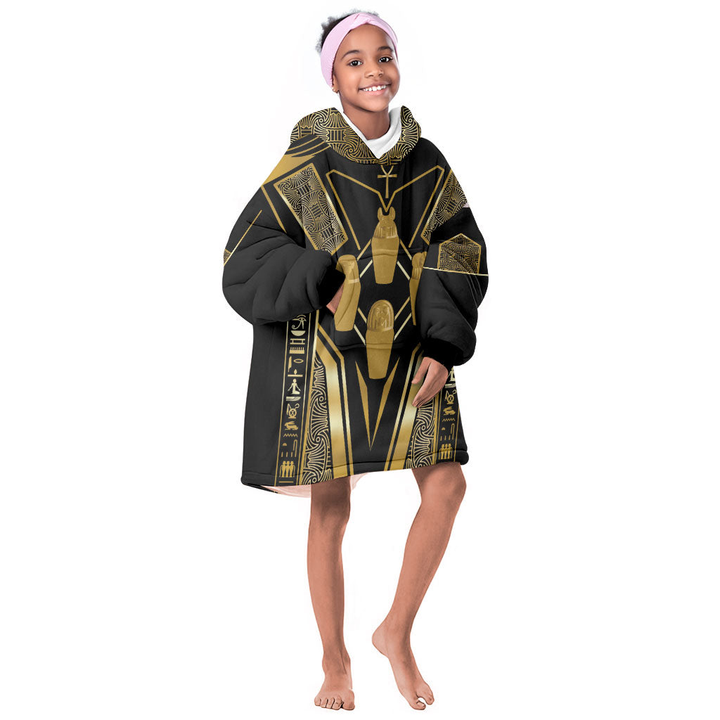 Egypt Canopic Jars Kid Wearable Blanket Hoodie Ancient Mythology Four Sons of Horus