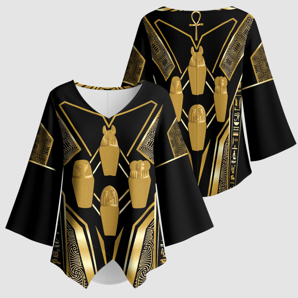 Egypt Canopic Jars Kimono Sleeve Blouse Ancient Mythology Four Sons of Horus