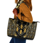 Egypt Canopic Jars Leather Tote Bag Ancient Mythology Four Sons of Horus
