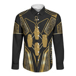 Egypt Canopic Jars Long Sleeve Button Shirt Ancient Mythology Four Sons of Horus