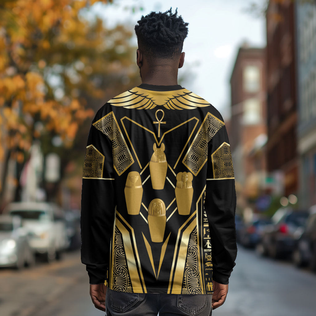 Egypt Canopic Jars Long Sleeve Shirt Ancient Mythology Four Sons of Horus