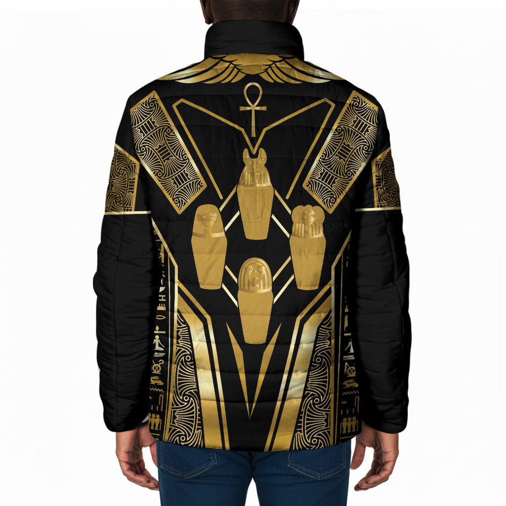 Egypt Canopic Jars Padded Jacket Ancient Mythology Four Sons of Horus