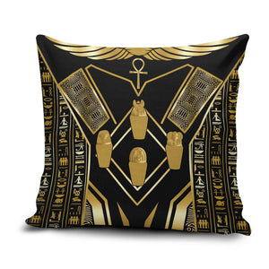 Egypt Canopic Jars Pillow Cover Ancient Mythology Four Sons of Horus