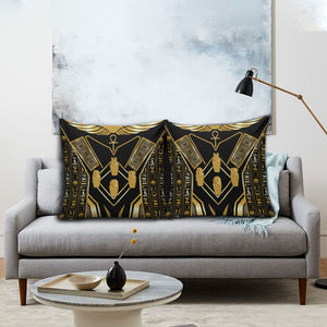 Egypt Canopic Jars Pillow Cover Ancient Mythology Four Sons of Horus