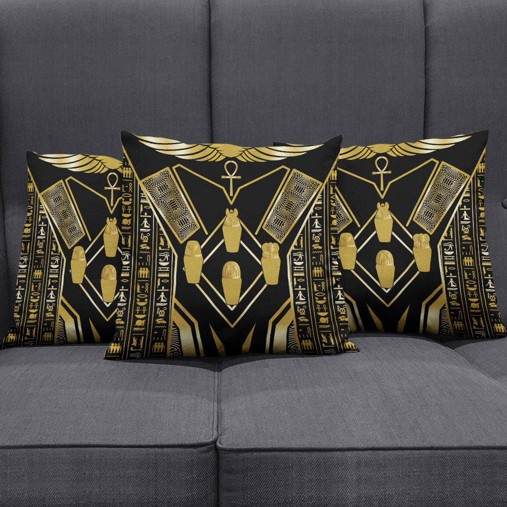 Egypt Canopic Jars Pillow Cover Ancient Mythology Four Sons of Horus