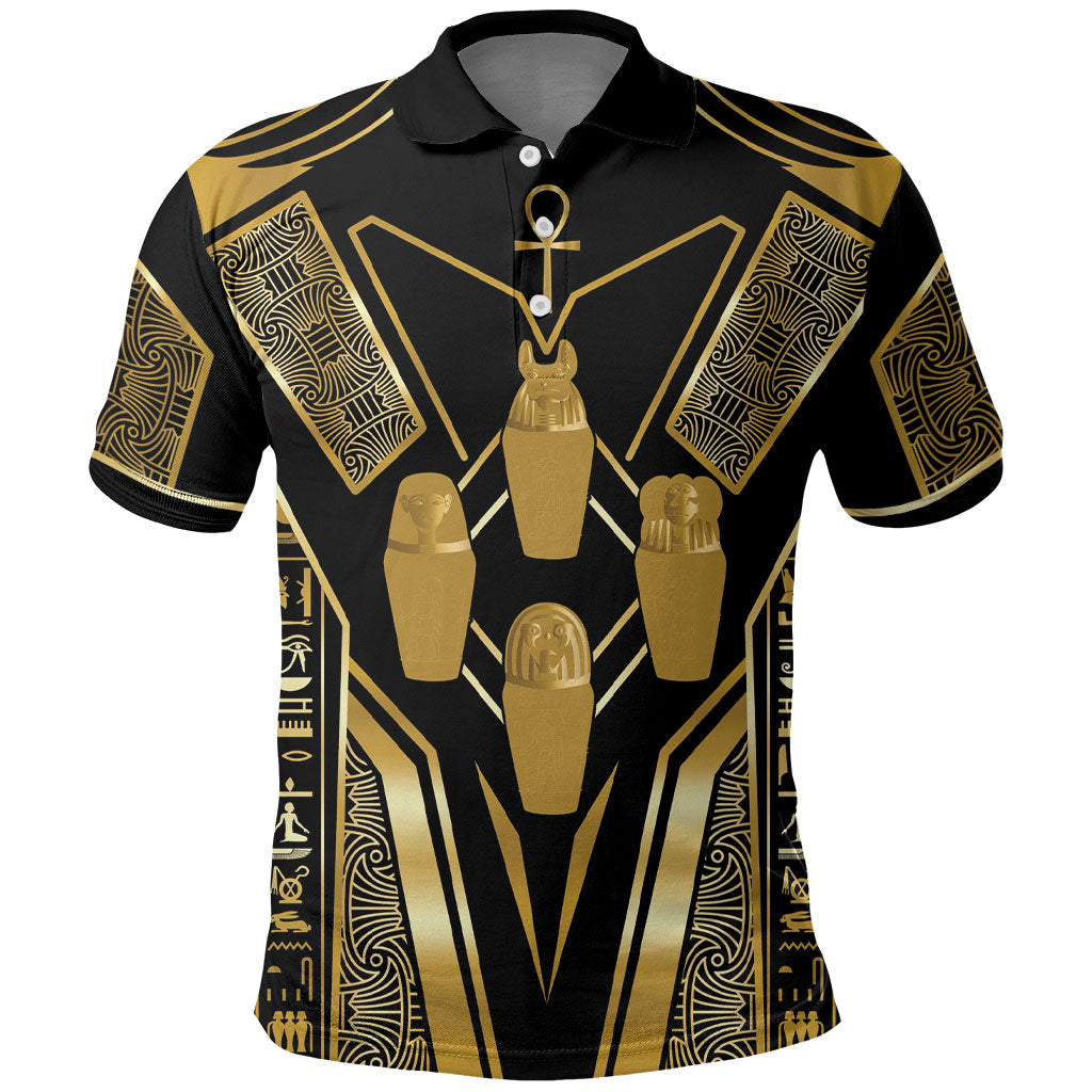 Egypt Canopic Jars Polo Shirt Ancient Mythology Four Sons of Horus