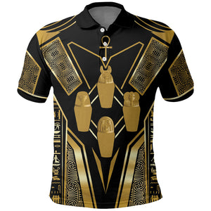 Egypt Canopic Jars Polo Shirt Ancient Mythology Four Sons of Horus