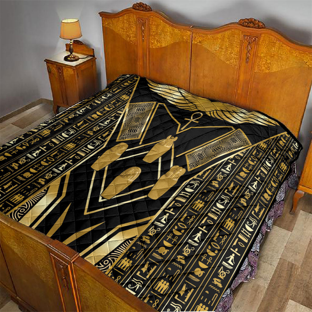Egypt Canopic Jars Quilt Ancient Mythology Four Sons of Horus