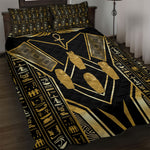 Egypt Canopic Jars Quilt Bed Set Ancient Mythology Four Sons of Horus