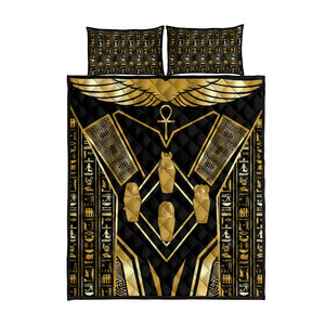 Egypt Canopic Jars Quilt Bed Set Ancient Mythology Four Sons of Horus