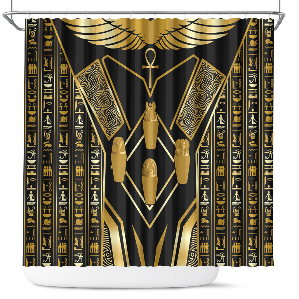 Egypt Canopic Jars Shower Curtain Ancient Mythology Four Sons of Horus