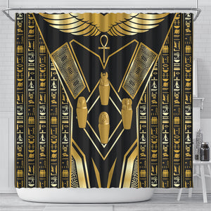 Egypt Canopic Jars Shower Curtain Ancient Mythology Four Sons of Horus