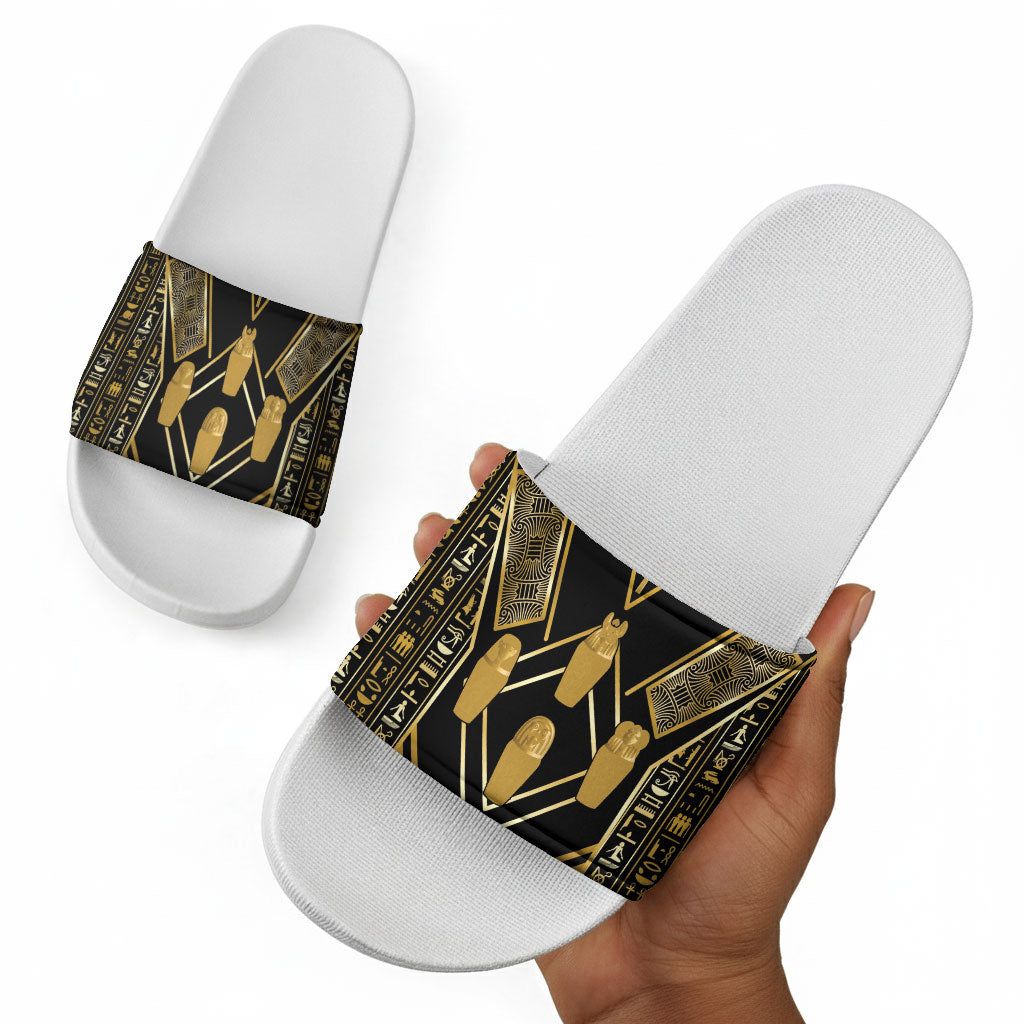 Egypt Canopic Jars Slide Sandals Ancient Mythology Four Sons of Horus