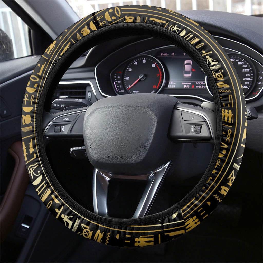 Egypt Canopic Jars Steering Wheel Cover Ancient Mythology Four Sons of Horus