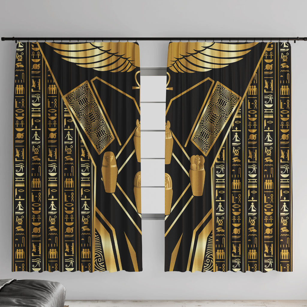 Egypt Canopic Jars Window Curtain Ancient Mythology Four Sons of Horus