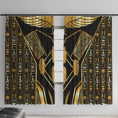Egypt Canopic Jars Window Curtain Ancient Mythology Four Sons of Horus