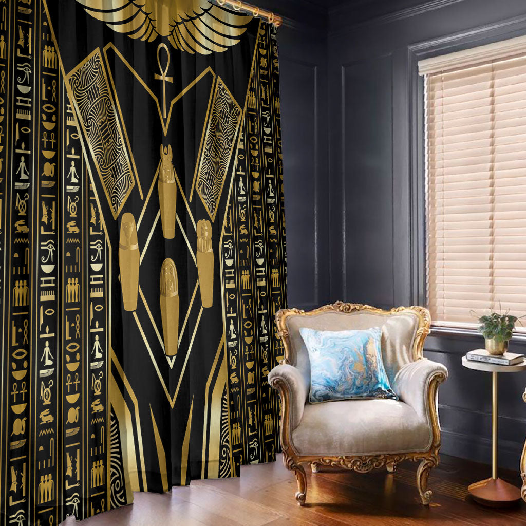 Egypt Canopic Jars Window Curtain Ancient Mythology Four Sons of Horus