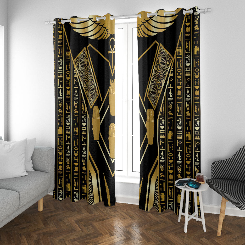 Egypt Canopic Jars Window Curtain Ancient Mythology Four Sons of Horus