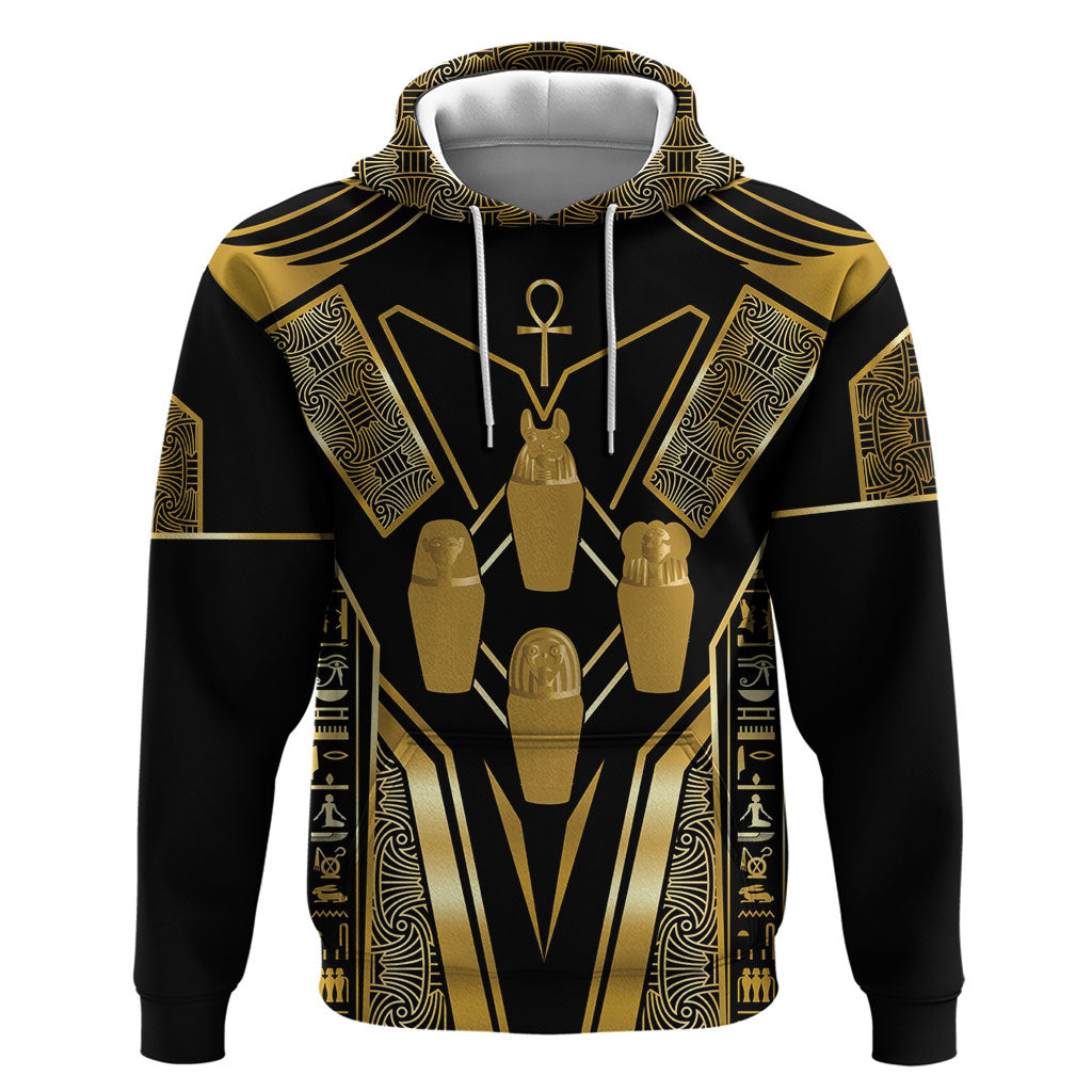 Egypt Canopic Jars Zip Hoodie Ancient Mythology Four Sons of Horus