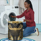 Egypt Winged Sun Laundry Basket Ancient Mythology Golden Ankh