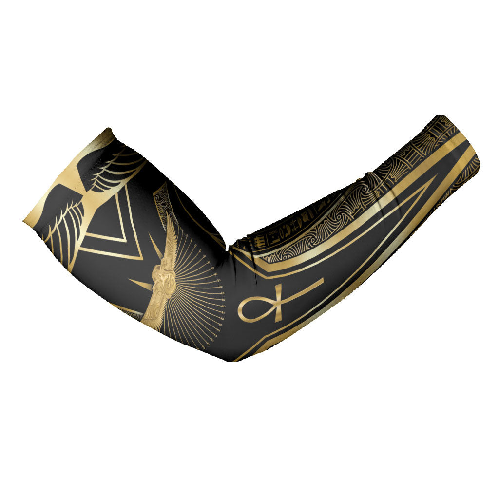 Egypt Winged Sun Arm Sleeves Ancient Mythology Golden Ankh