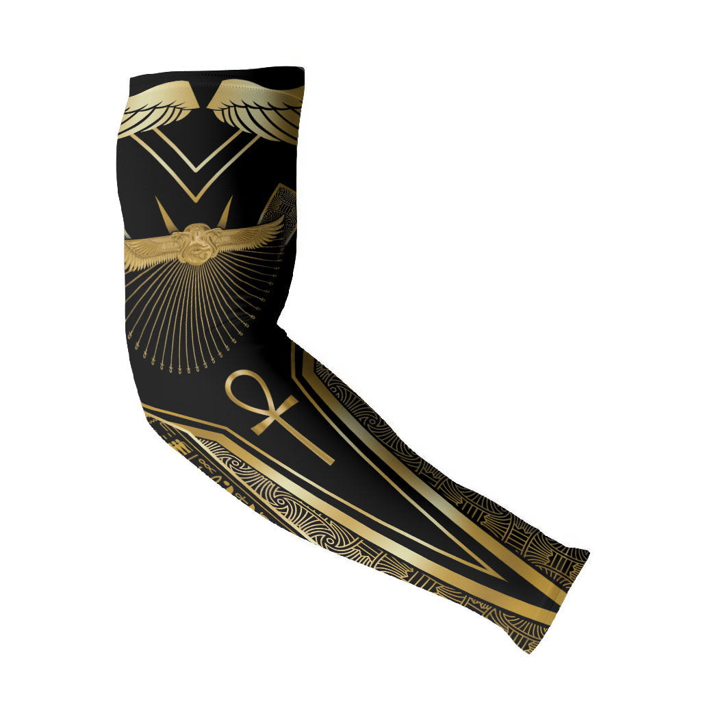 Egypt Winged Sun Arm Sleeves Ancient Mythology Golden Ankh